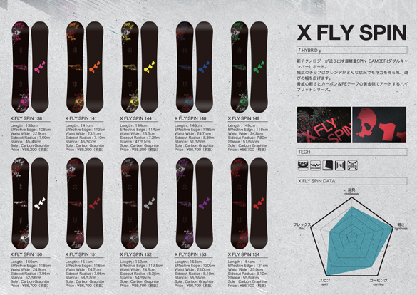 クーポン利用で1000円OFF スノーボード011 Artistic X FLYSPIN 17-18