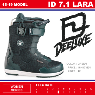 18-19 DEELUXE(ﾃﾞｨｰﾗｯｸｽ)・ID 7.1 LARA TF -GREEN-・ブーツ ≪商品一覧≫