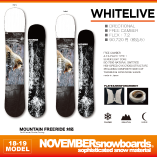 18-19 NOVEMBER(ﾉｰﾍﾞﾝﾊﾞｰ) / WHITELIVE・スノーボード [145cm,149cm