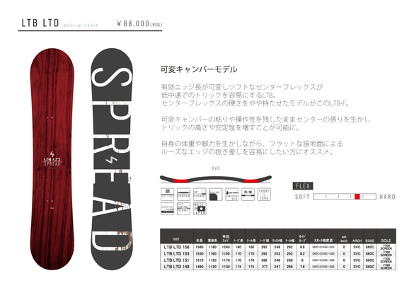 96800円使用回数☆19-20モデル☆SPREAD LTB 151☆スノーボード/スプレッド