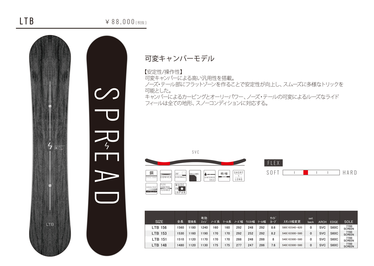 20-21 spread ltb-ltd 153cm - スノーボード