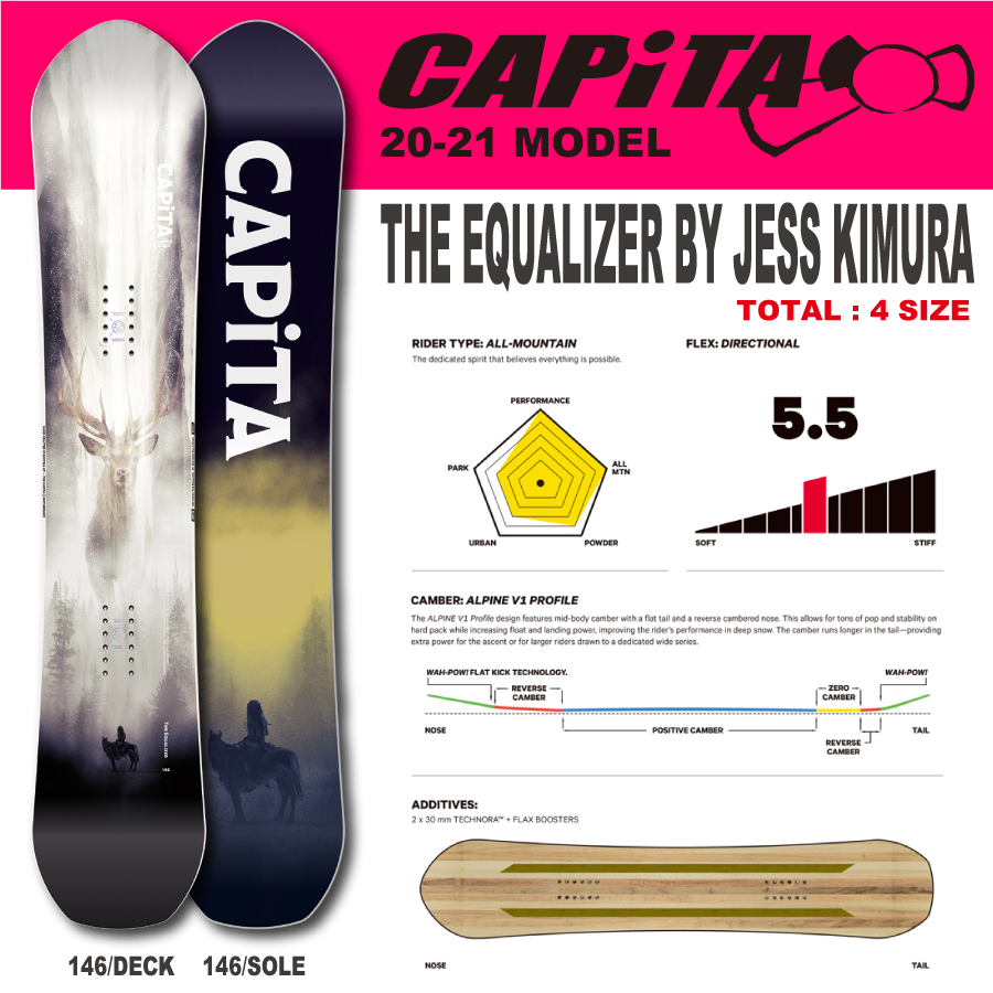 20-21 CAPiTA(ｷｬﾋﾟﾀ)・THE EQUALIZER by Jess Kimura [142cm 146cm 150cm
