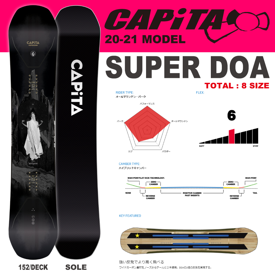 20-21 CAPiTA(ｷｬﾋﾟﾀ)・SUPER DOA スーパーディーオーエー [152cm,154cm,156cm,158cm