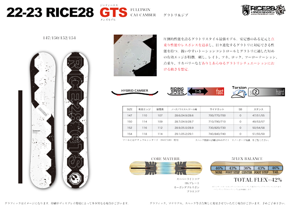 22-23 RICE28(ﾗｲｽﾄｩｴﾝﾃｨｰｴｲﾄ) / GTS [147m 150cm 152cm 154cm] ≪商品 